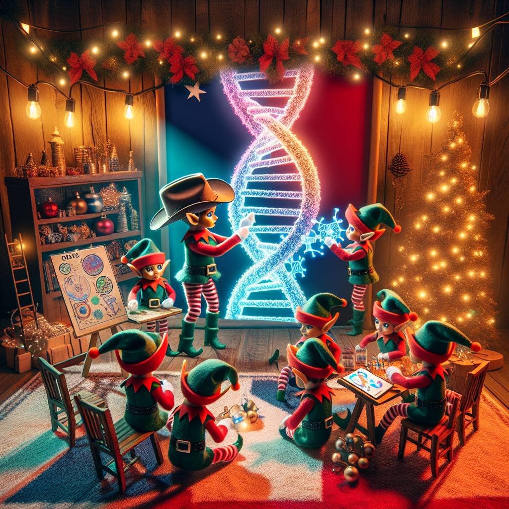3) Christmas AI Generated Card - Dna, Biotech, and Texas