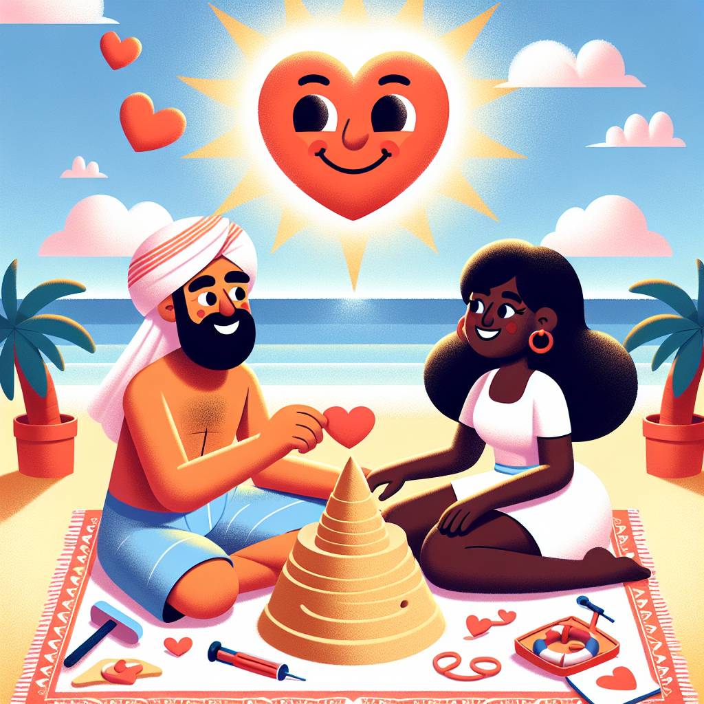 1) Valentines-day AI Generated Card - Sun, Beach, and Love (af6a8)