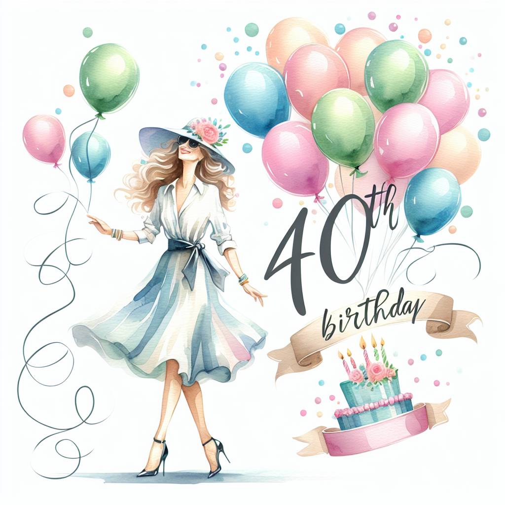 1) Birthday AI Generated Card - 40th   for her (4ecc8)