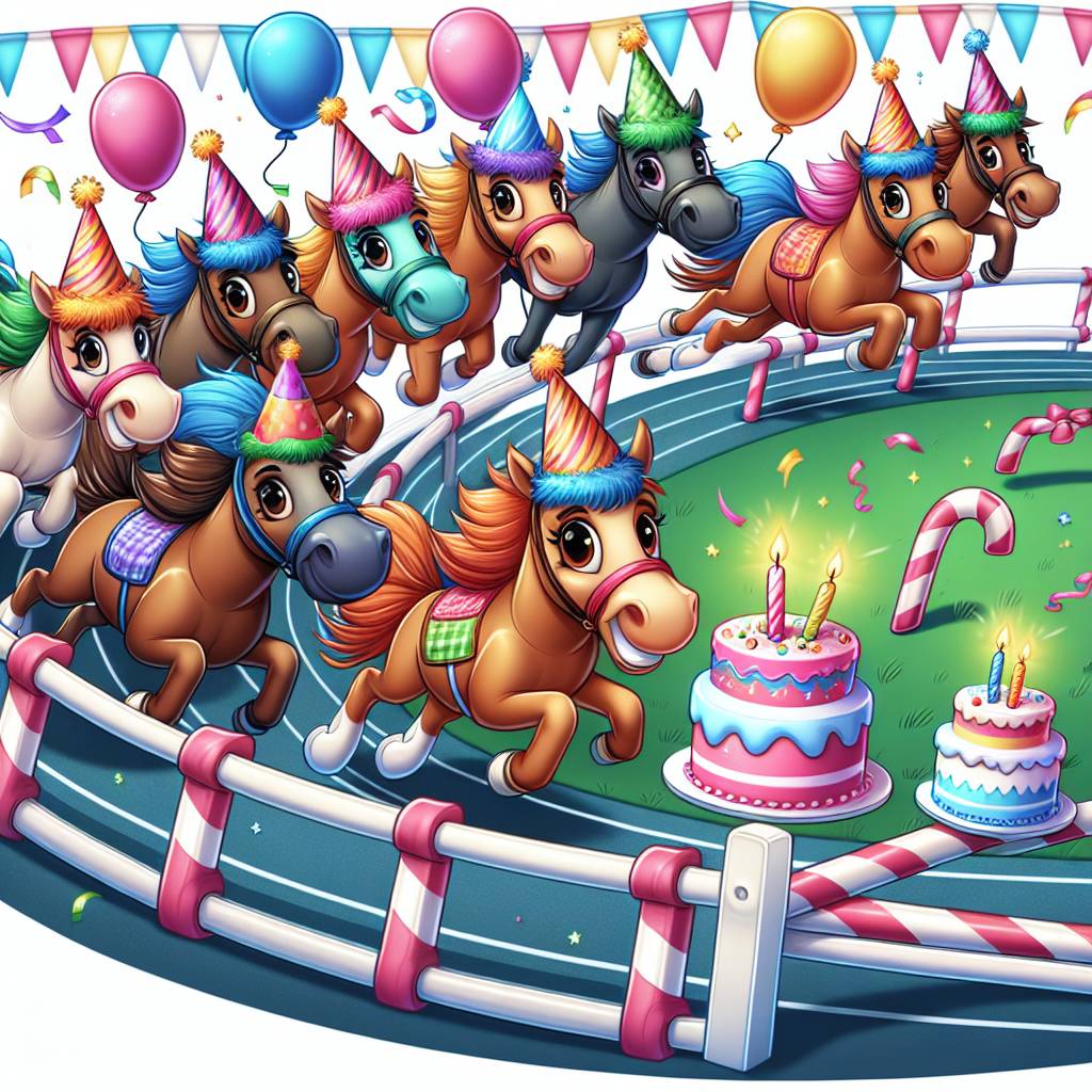 1) Birthday AI Generated Card - Horse racing (eb973)