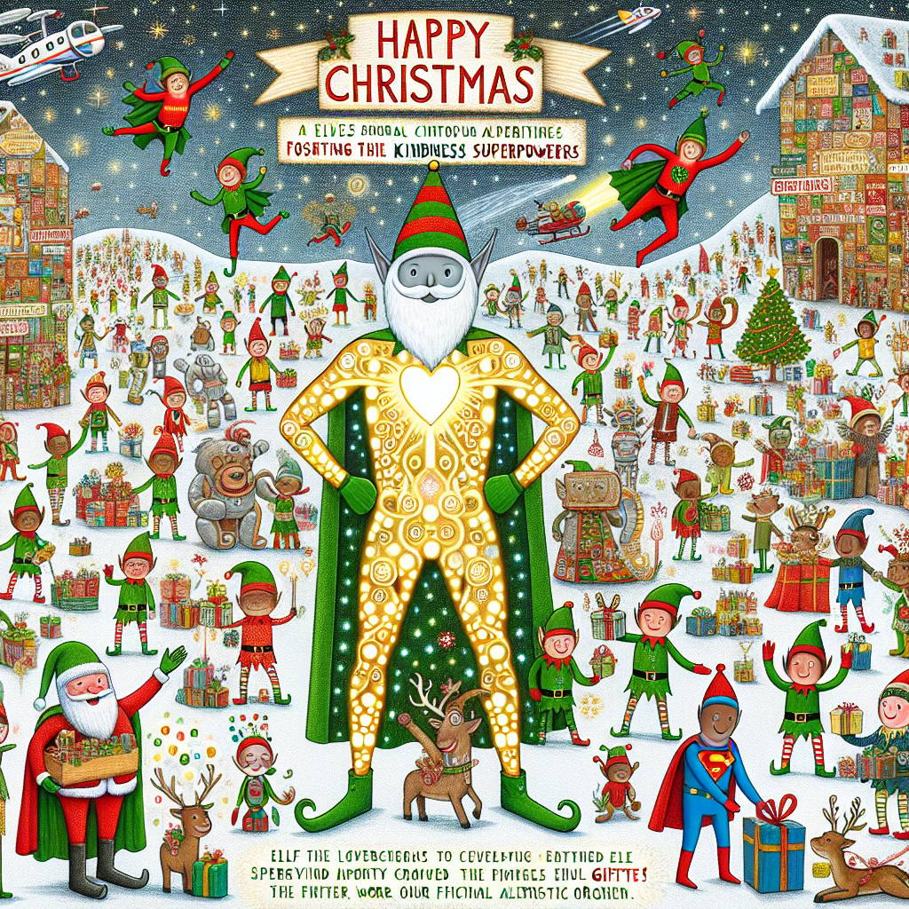 2) Christmas AI Generated Card - Kindness, Superpower , Diversity , Giving, and The Sebbie Hall Kindness Foundation  (a3c67)