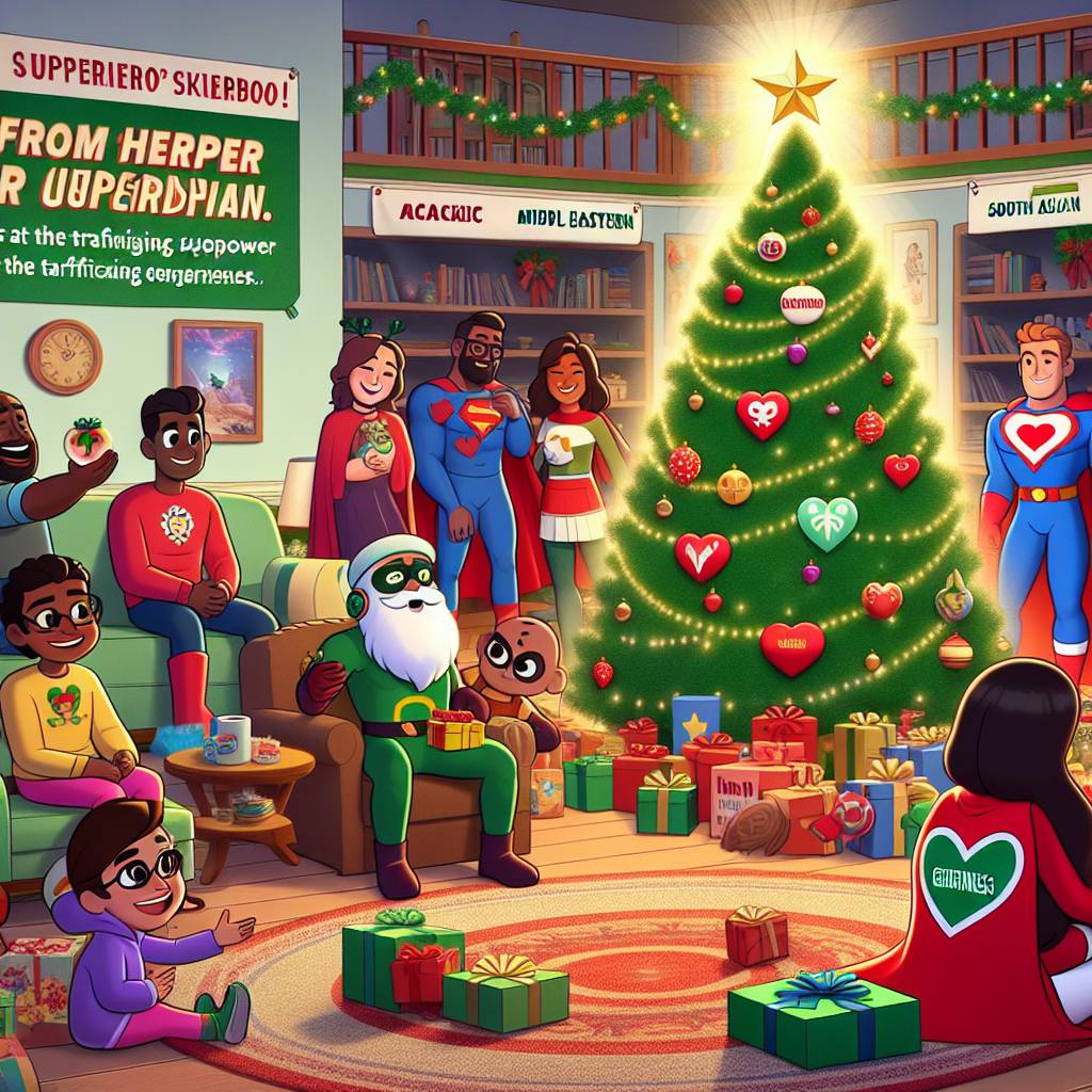 3) Christmas AI Generated Card - Kindness, Superpower , Diversity , Giving, and The Sebbie Hall Kindness Foundation  (56555)