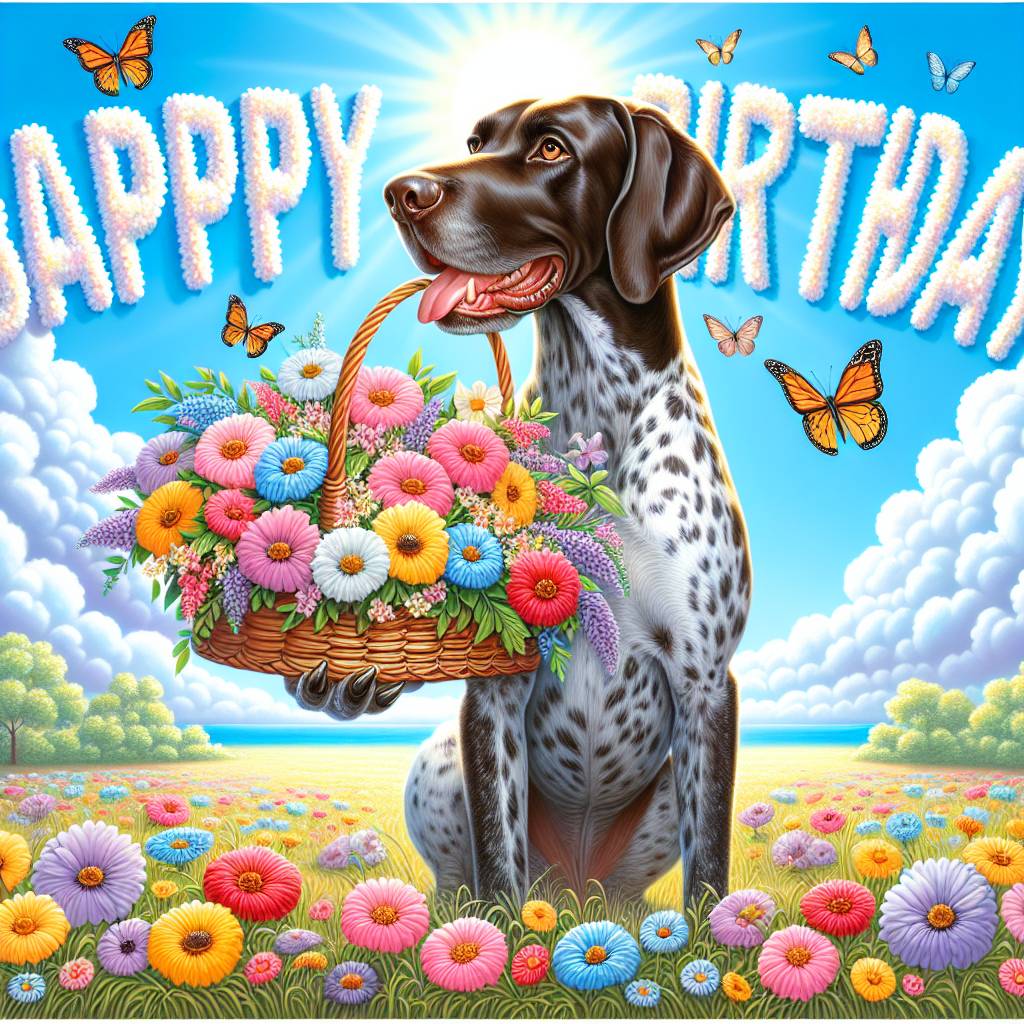 4) Birthday AI Generated Card - German Shorthaired Pointer   (f645f)