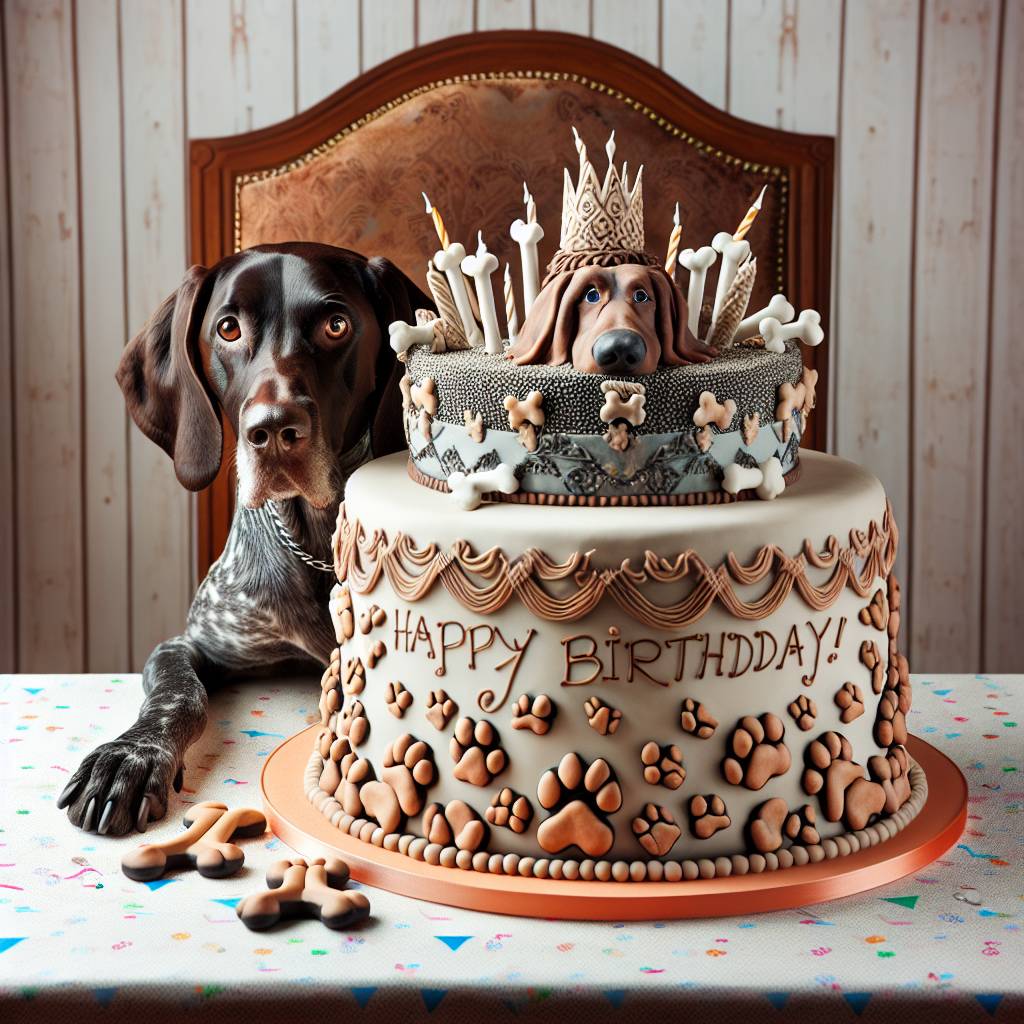 3) Birthday AI Generated Card - German Shorthaired Pointer   (53257)