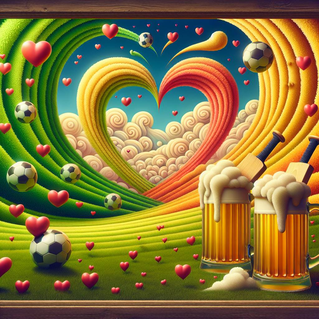 1) Valentines-day AI Generated Card - Soccer, Cricket, Movies, and Beer (81a78)