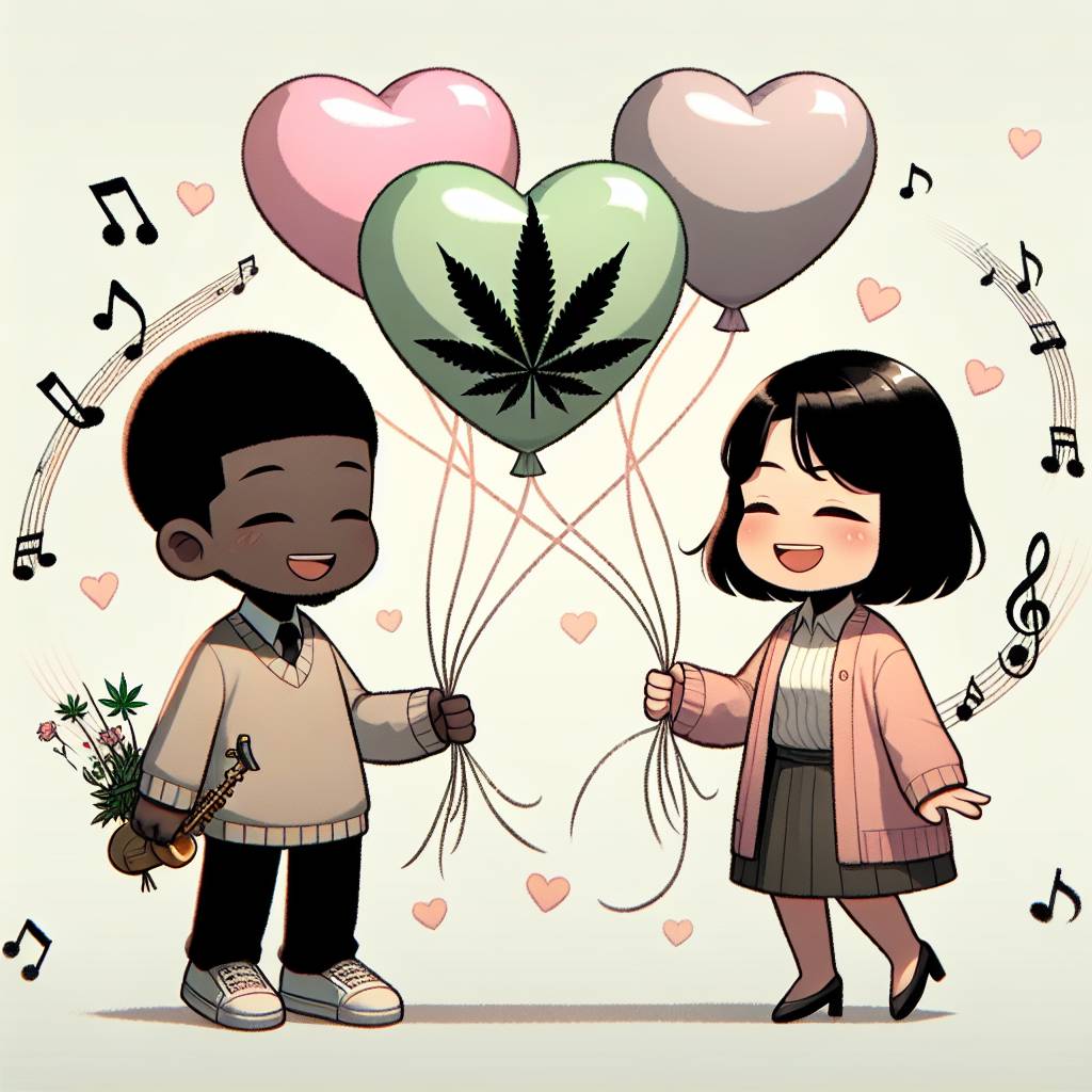2) Valentines-day AI Generated Card - Weed, and Music (603fa)