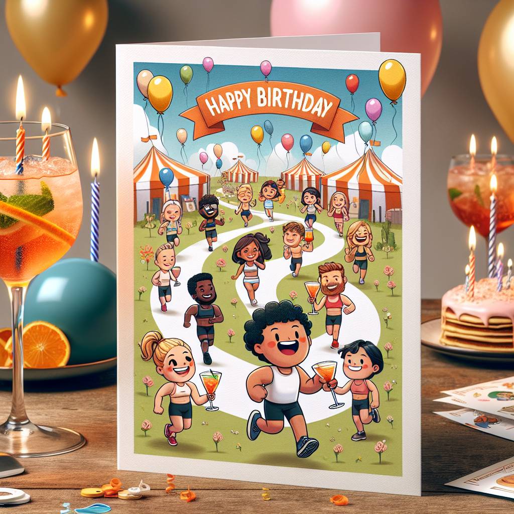2) Birthday AI Generated Card - Gym, Running, Festivals, Candles, Aperol spritz, and Recipes (a1cca)