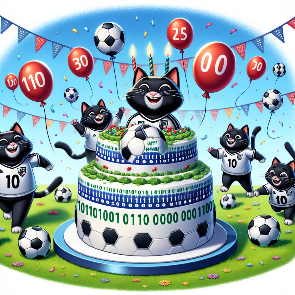 1) Birthday AI Generated Card - All black cats, Liverpool football club , and Coding (135b4)
