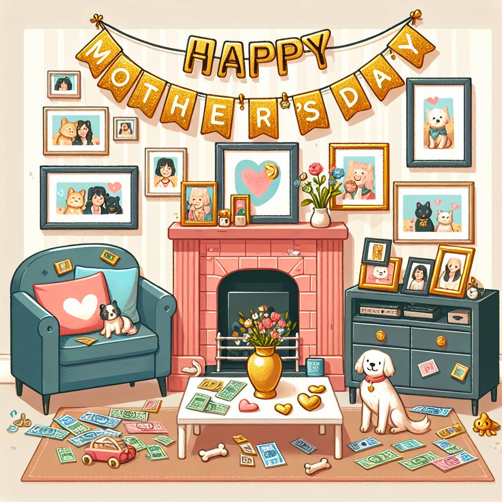 2) Mothers-day AI Generated Card - Dogs, Money, Travelling, and Gold (4190c)