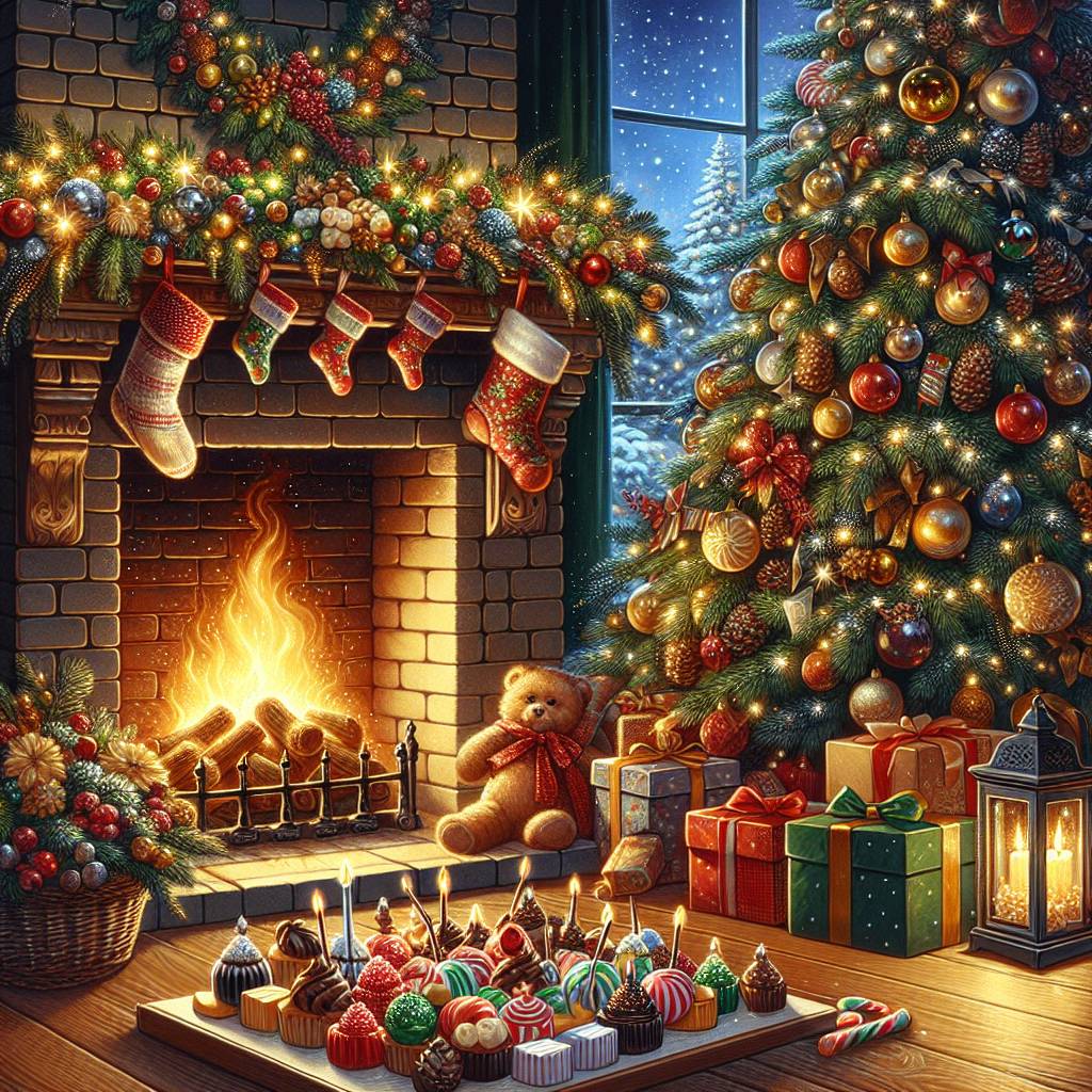 1) Christmas AI Generated Card - crea una cartolina natalizia con Albero di natale, doni, caminetto e dolcetti (b1cba)