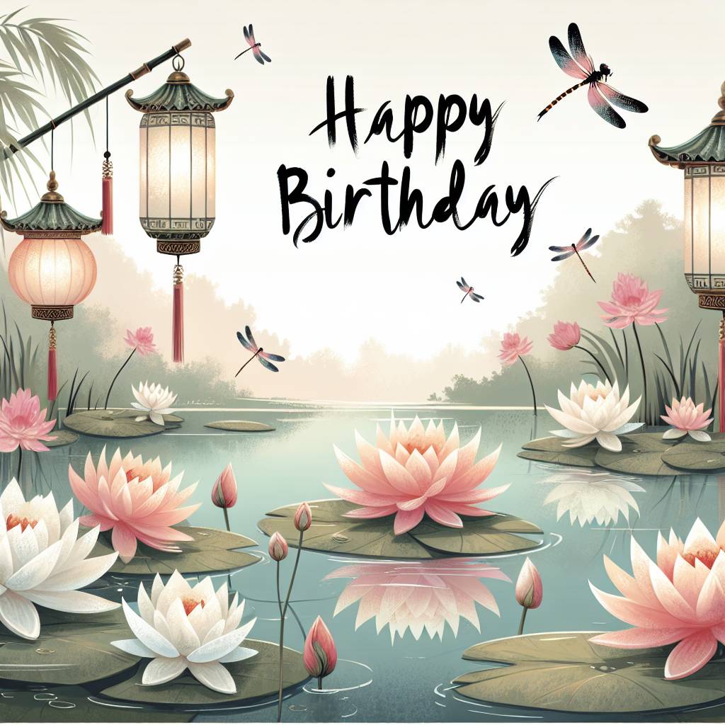 2) Birthday AI Generated Card - Oriental Birthday Cards (ec3ef)