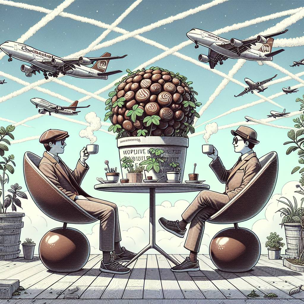 2) Thank-you AI Generated Card - Coffee, Maltesers, Chairs, Plants, Airplanes, and Friendship  (2242f)