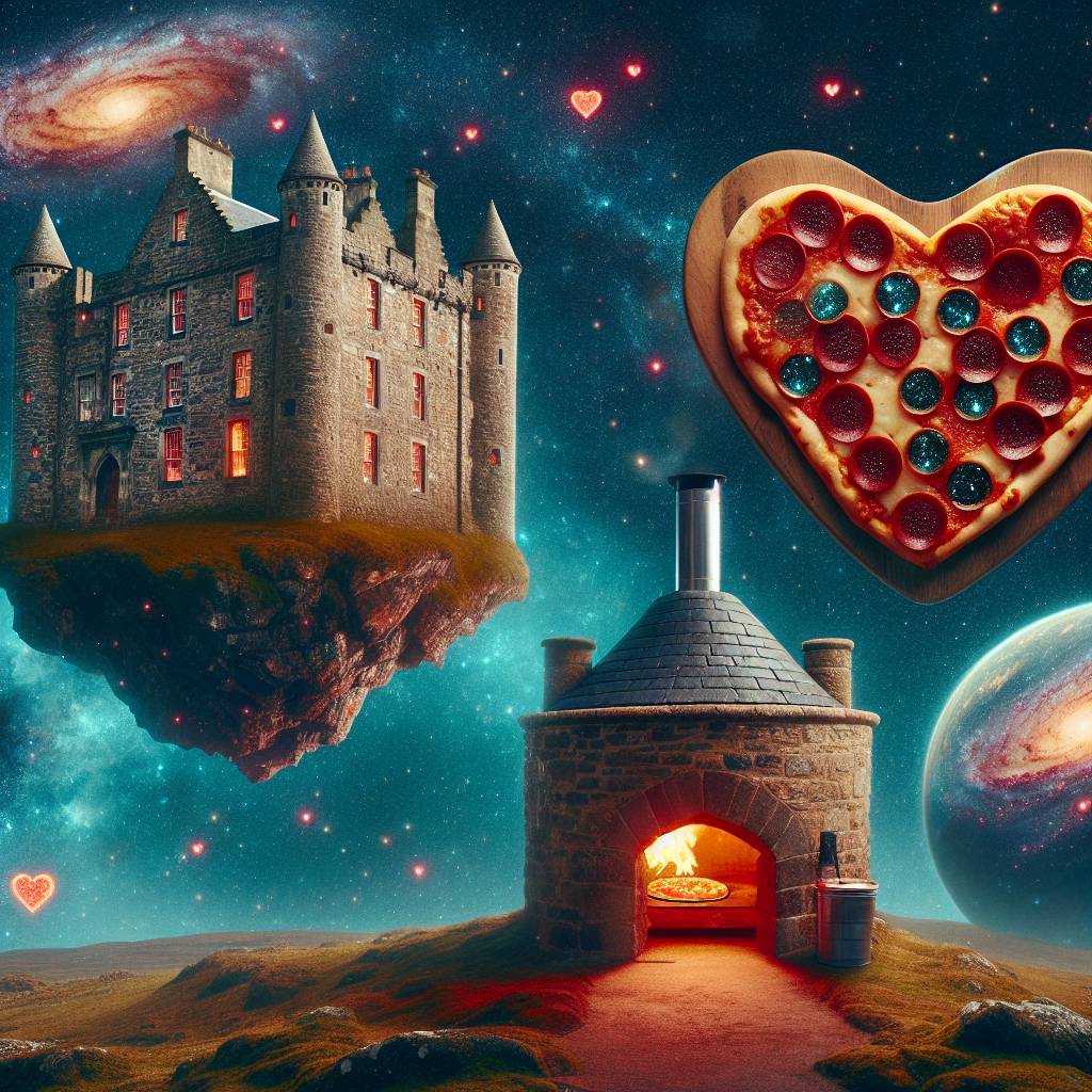 1) Valentines-day AI Generated Card - Space, Cheese, Scotland , and Pizza (3e578)