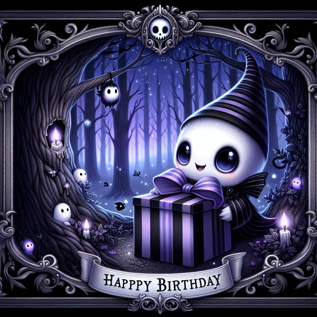 2) Birthday AI Generated Card - goth   (24b02)