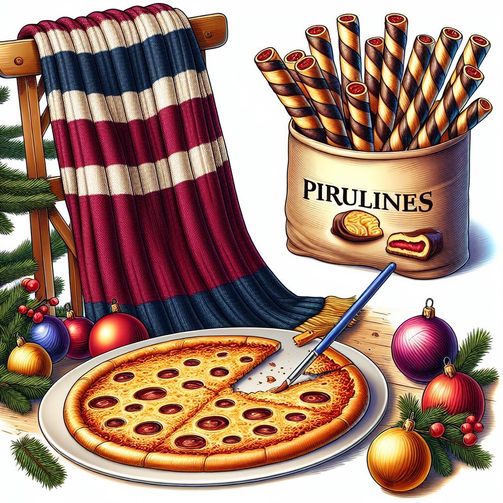 2) Christmas AI Generated Card - Pizza, FC Barcelona, and Pirulines (93b0d)