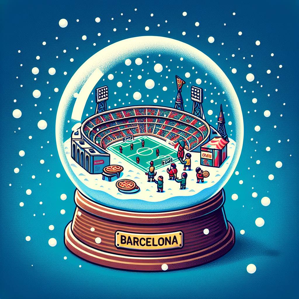 3) Christmas AI Generated Card - Pizza, FC Barcelona, and Pirulines (9850a)