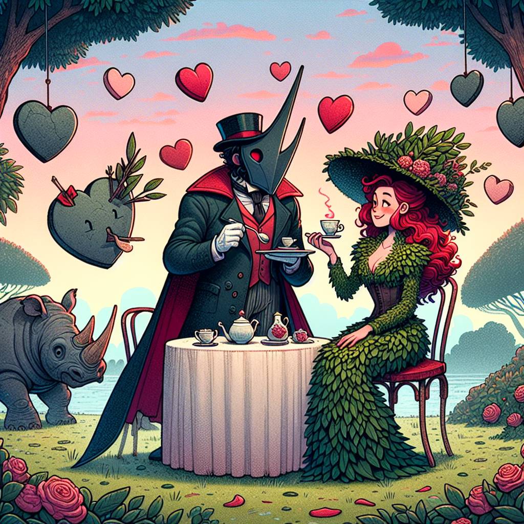 1) Valentines-day AI Generated Card - Batman, Poison ivy, and Rhinoceros  (cf6ce)