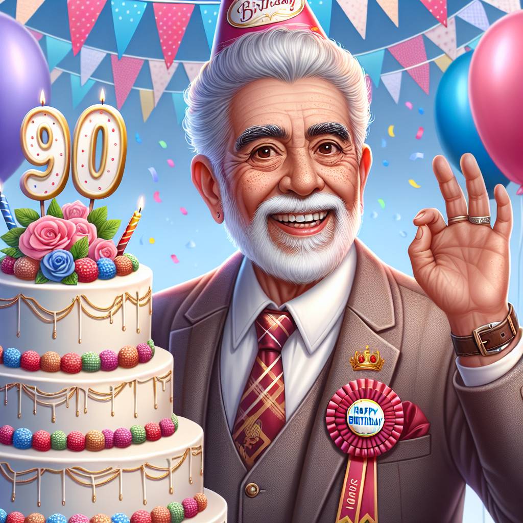 3) Birthday AI Generated Card - grandad 90th   (2e799)