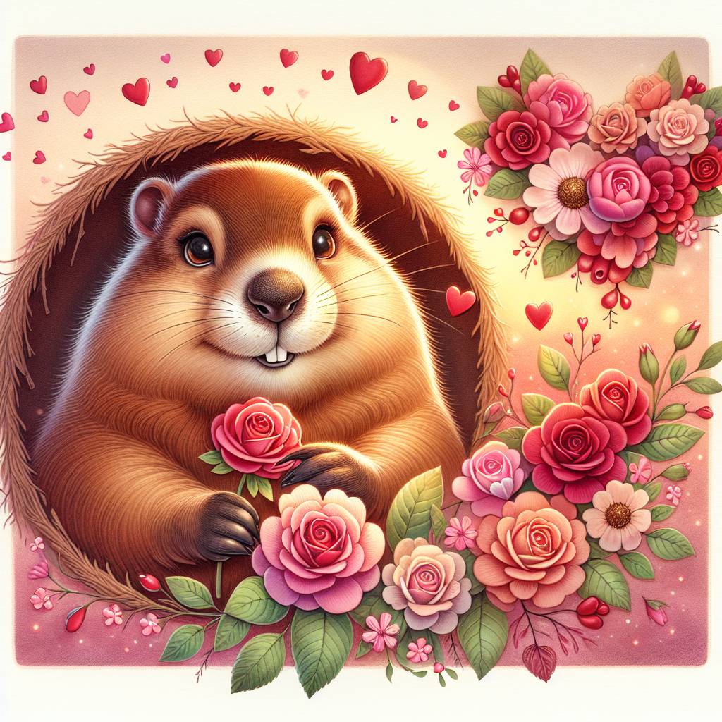 1) Valentines-day AI Generated Card - Groundhog  (f2c71)