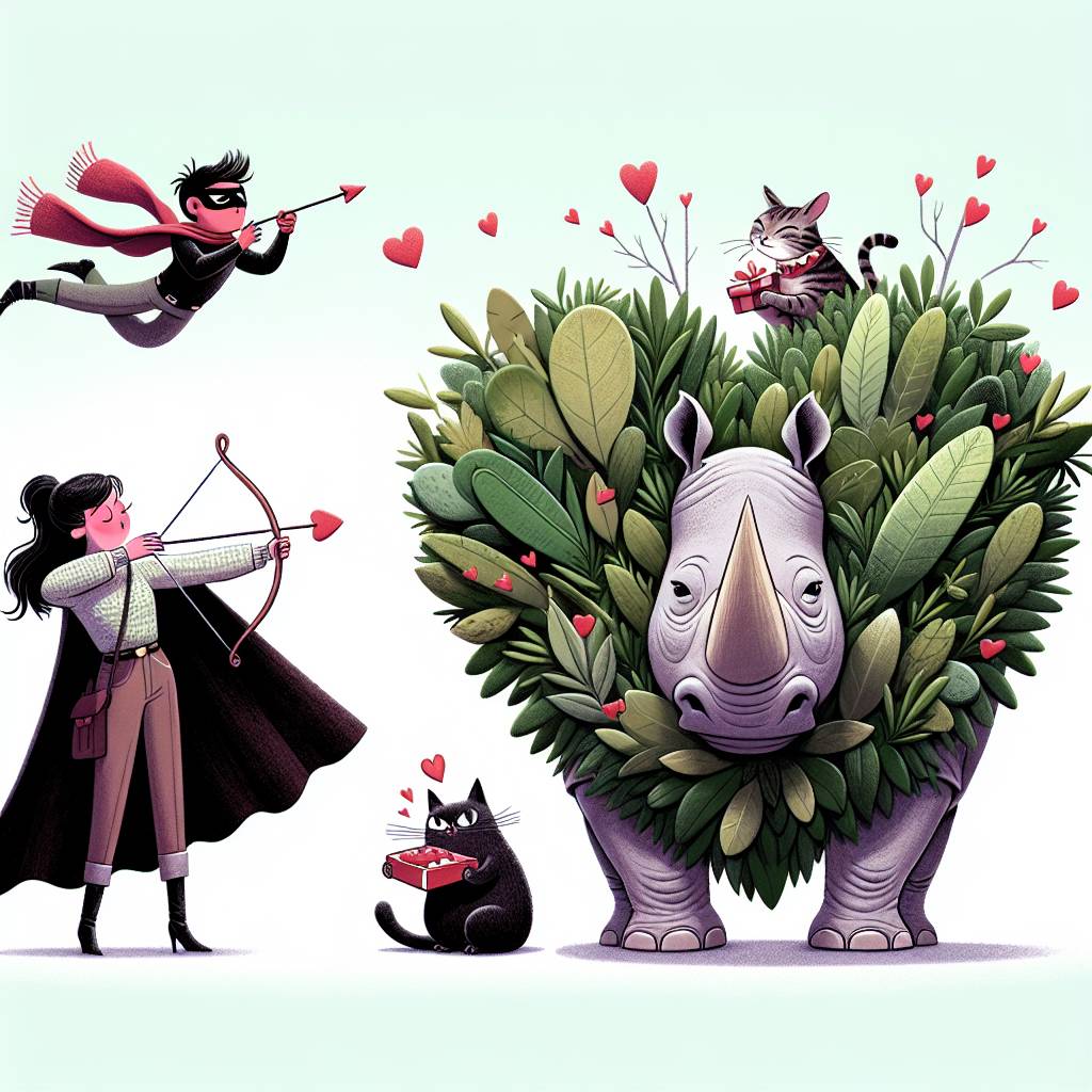 1) Valentines-day AI Generated Card - Batman & ivy, Cat, and Rhino (1b24c)