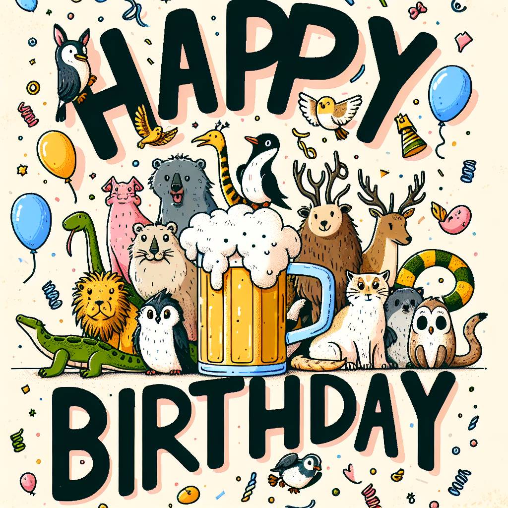 1) Birthday AI Generated Card - beer   (3a240)