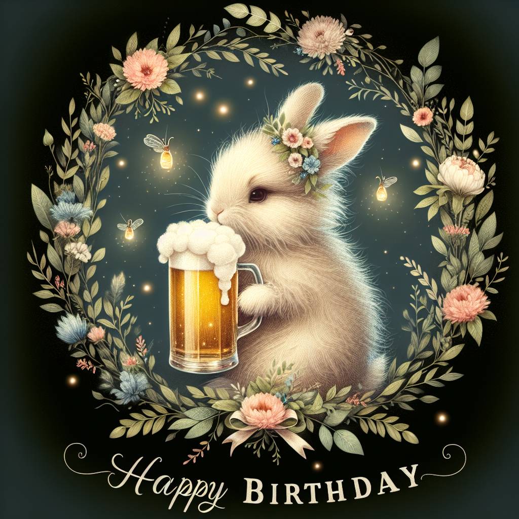 3) Birthday AI Generated Card - beer   (02623)