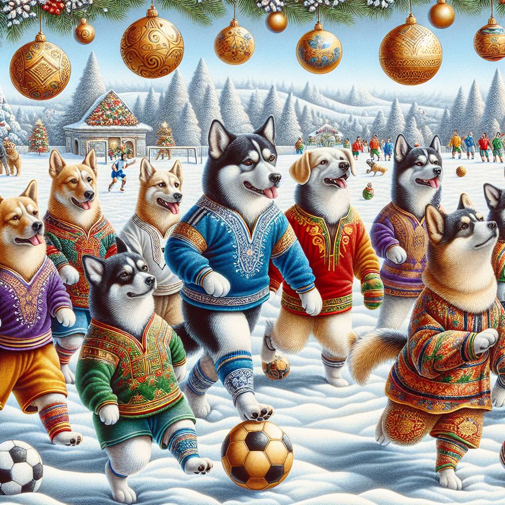 1) Christmas AI Generated Card - Spanish culture, Soccer, and Dogs (a4b95)