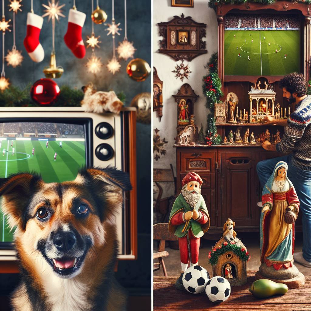 4) Christmas AI Generated Card - Spanish culture, Soccer, and Dogs (1ac78)