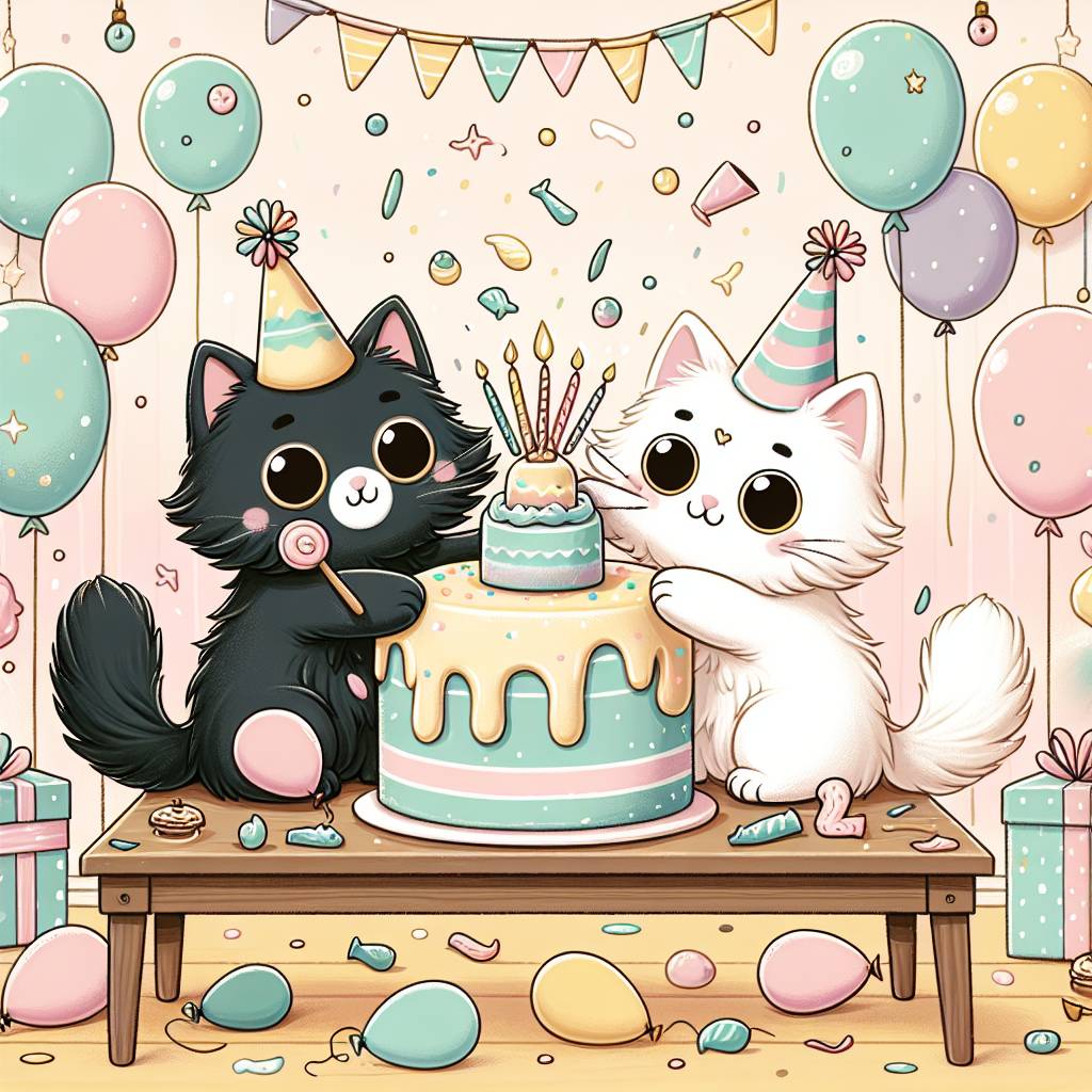 2) Birthday AI Generated Card - Cats (3aa9d)