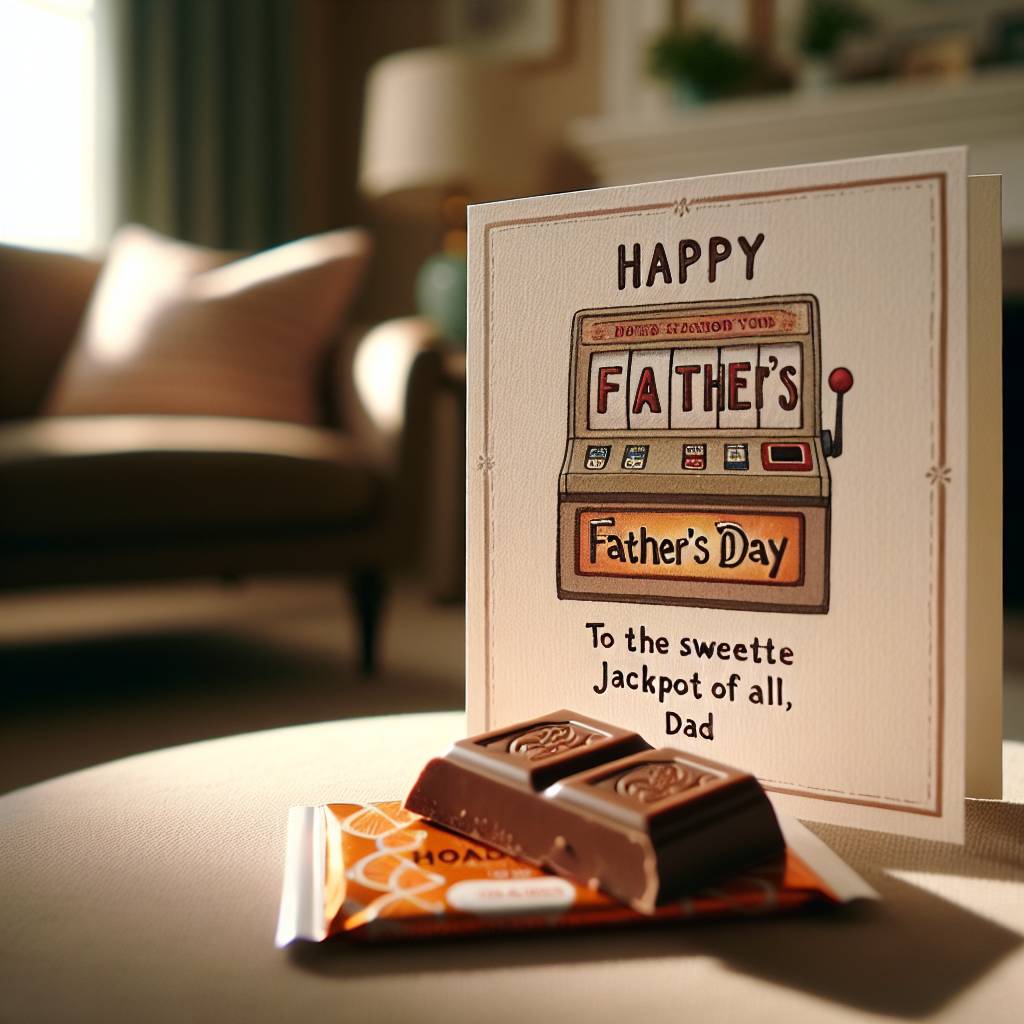 1) Fathers-day AI Generated Card - Orange chocolate, and Slot games (fa9f6)