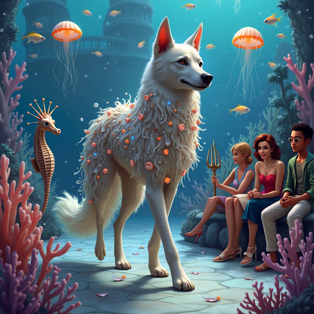 1) Birthday AI Generated Card - Sims, Afghan hounds, Fashionista, and Underwater worlds (b7478)