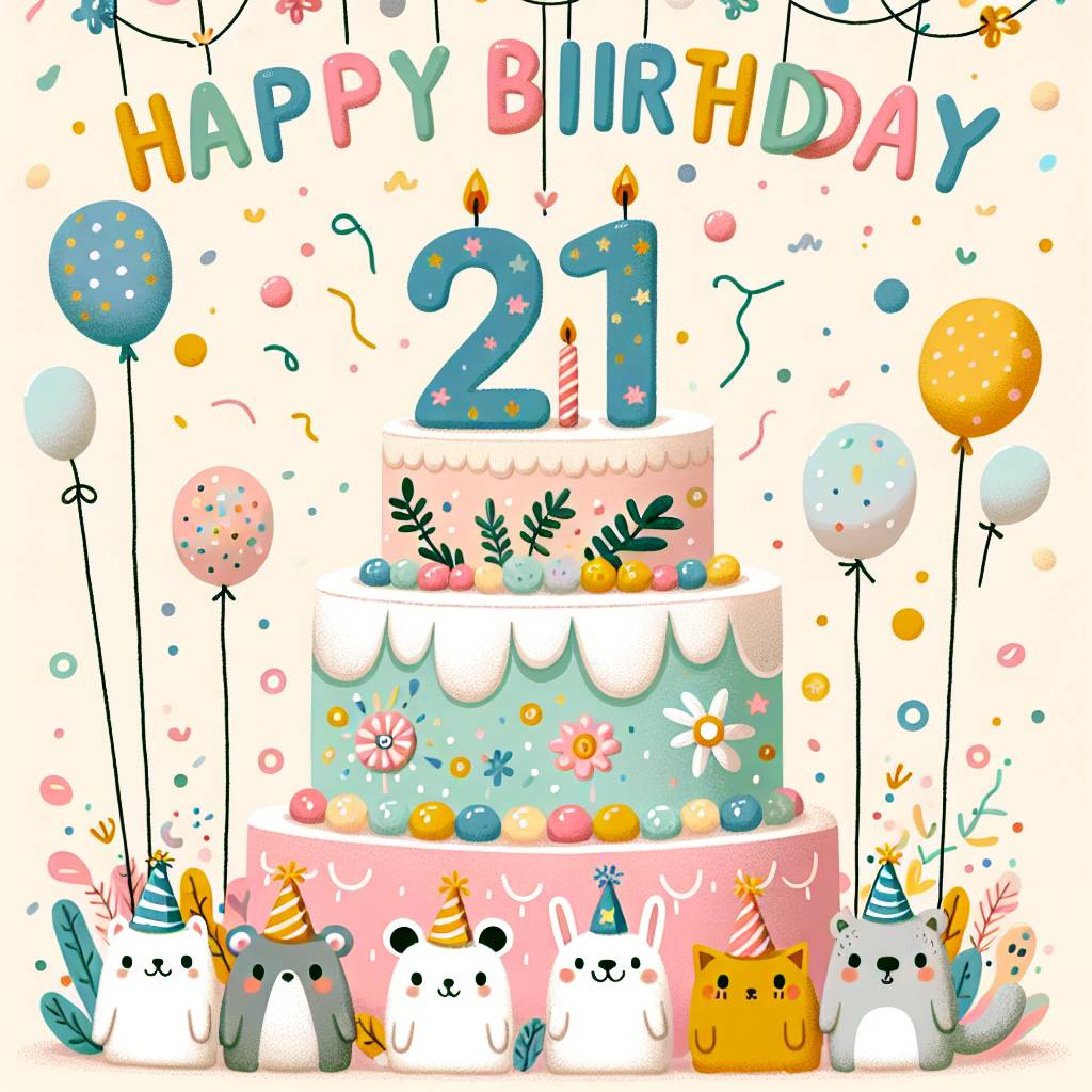 1) Birthday AI Generated Card - 21th   (6d3f5)