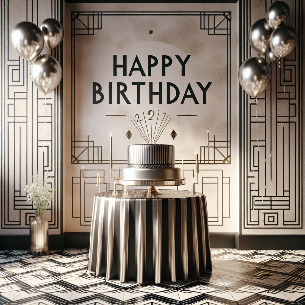 2) Birthday AI Generated Card - art deco   (a38bc)