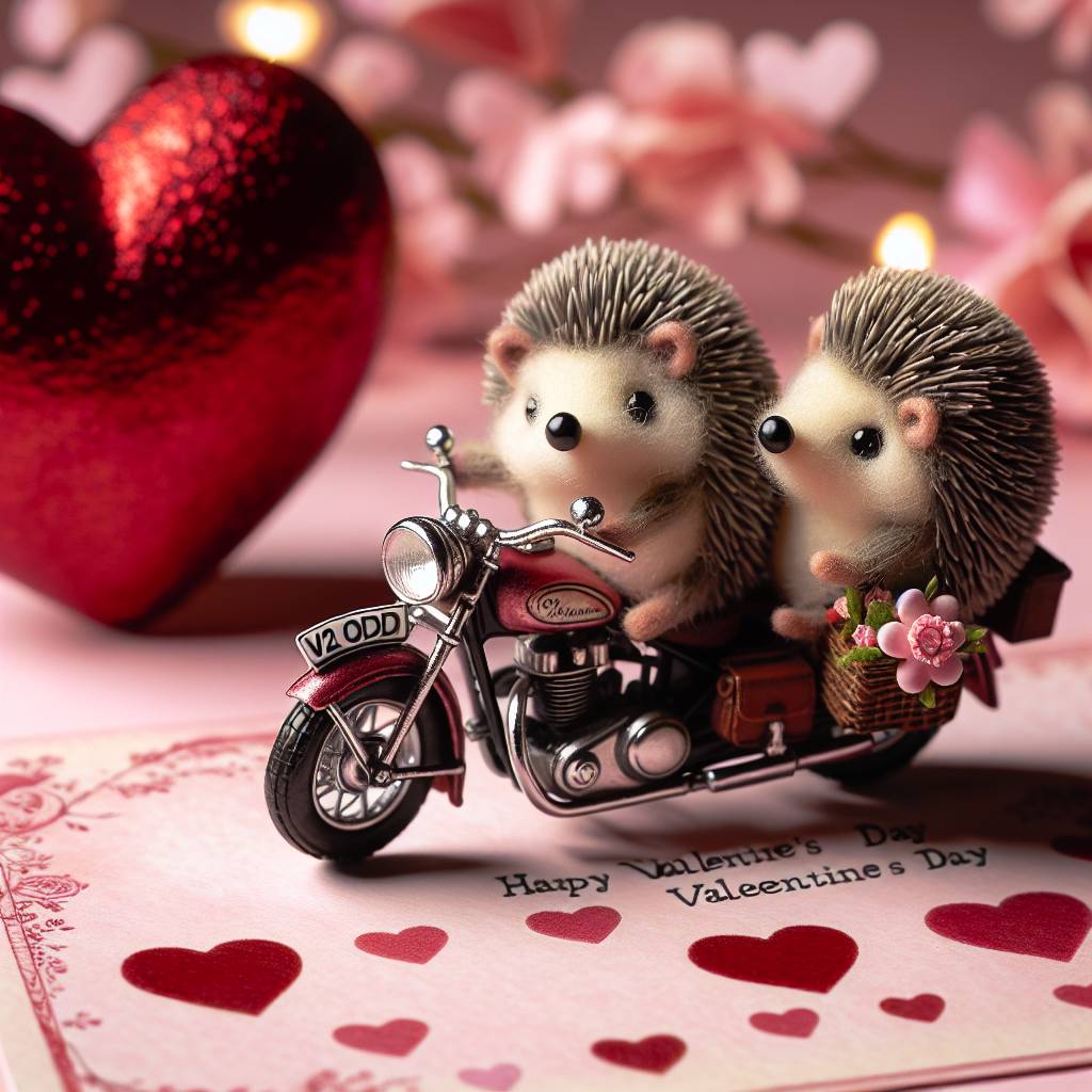 1) Valentines-day AI Generated Card - Harley Davidson motorbike registration V2 ODD (2fb23)