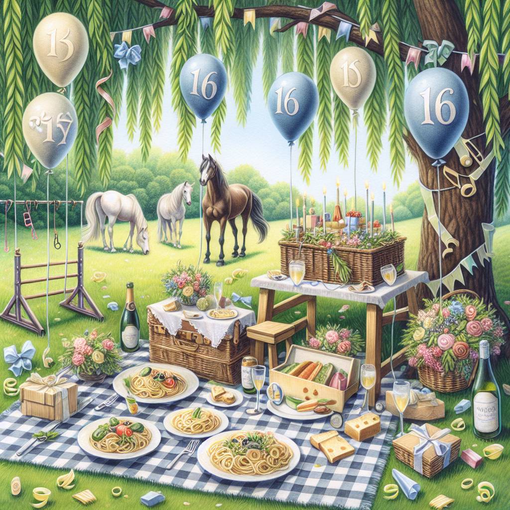 1) Birthday AI Generated Card - Pasta, Taylor swift, Horses , Green, 16, and Gym (30998)