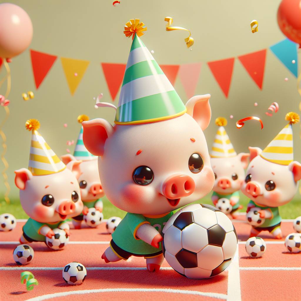 1) Birthday AI Generated Card - Pigs , Soccer, and Porn (3bc16)