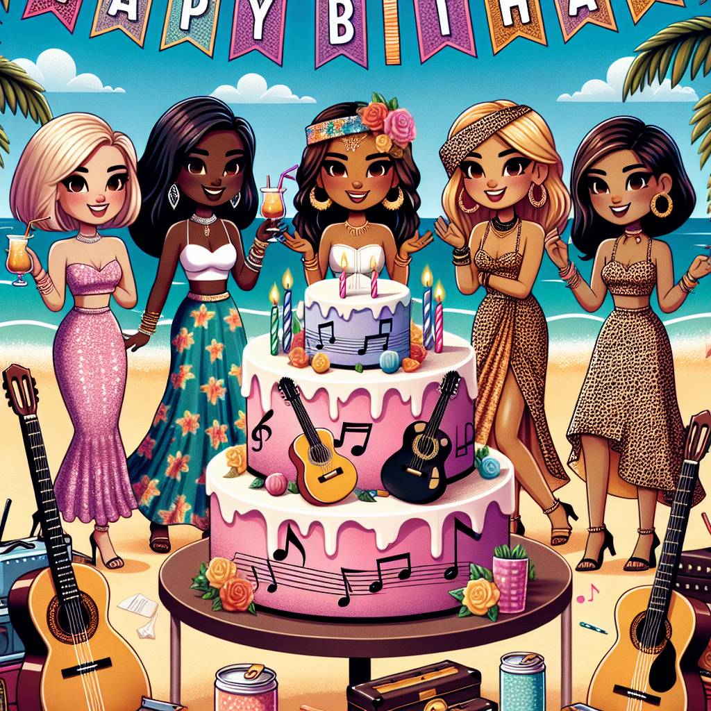 1) Birthday AI Generated Card - Spice girls , Country music , Florida , and Leopard print (639b9)