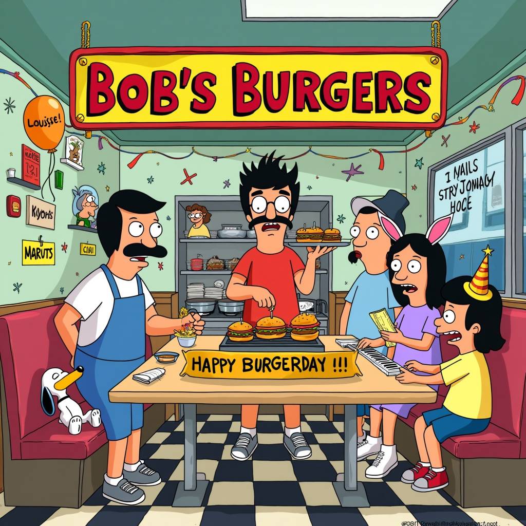 2) Birthday AI Generated Card - Bob's Burgers (d2419)