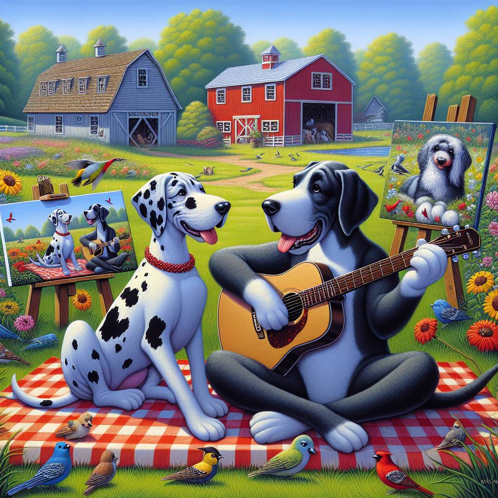 2) Valentines-day AI Generated Card - Great Danes, Country Music, Bird Watching, Painting (2ab14)