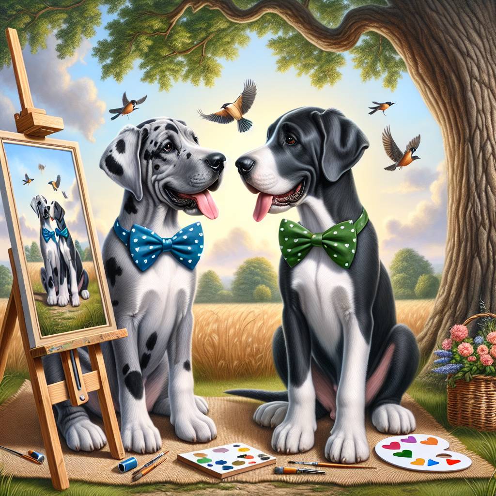1) Valentines-day AI Generated Card - Great Danes, Country Music, Bird Watching, Painting (b35b2)