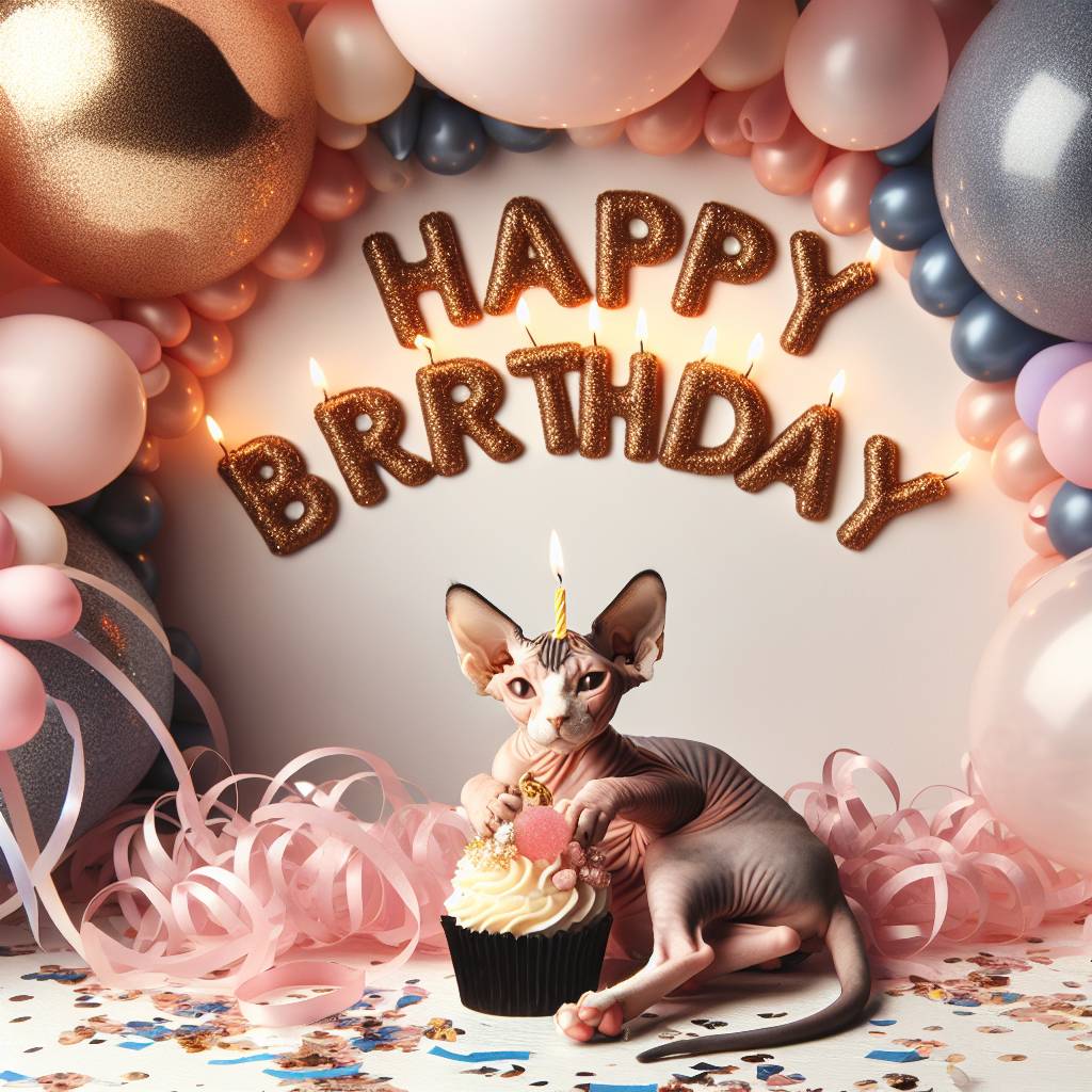 2) Birthday AI Generated Card - Sphynx Birthday Cards (5fa4a)