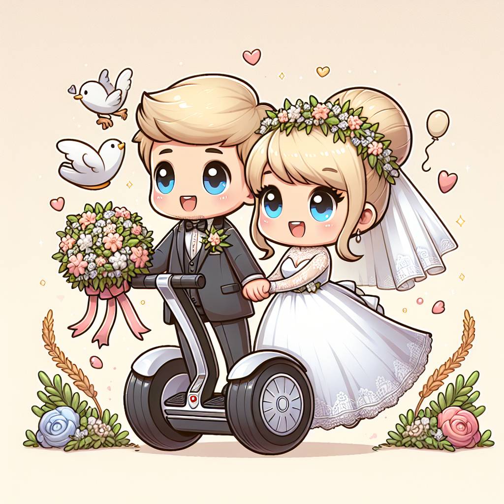 2) Wedding AI Generated Card - Segway, and Blonde (5a935)