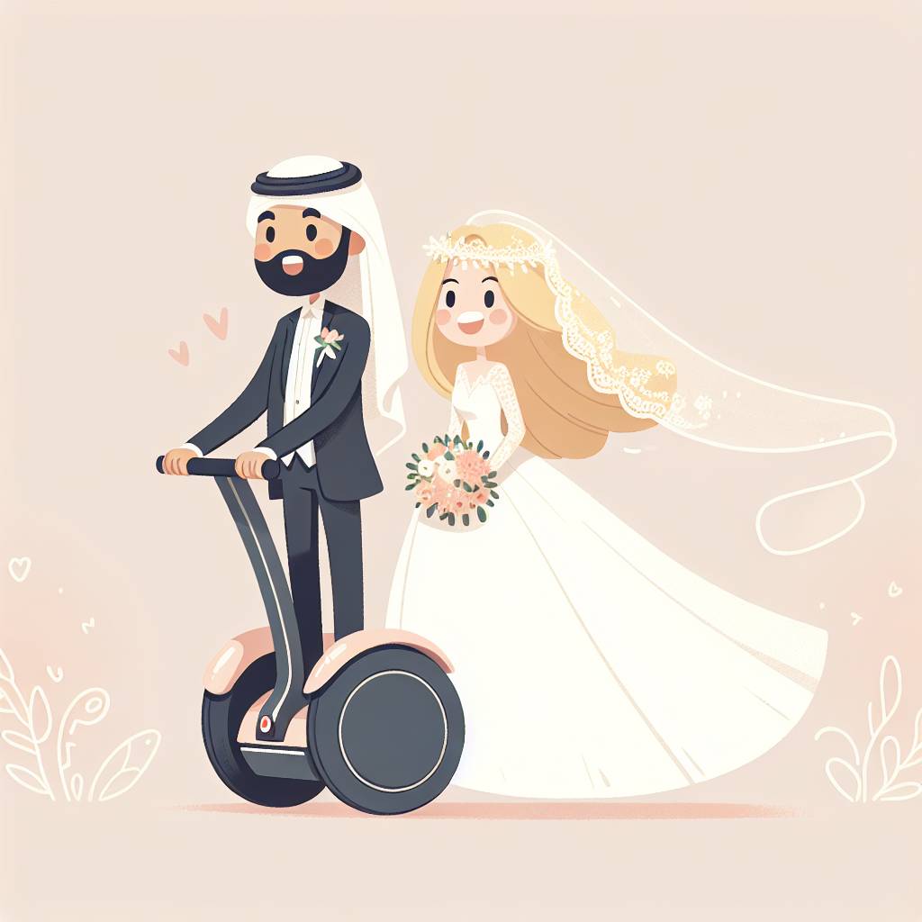 1) Wedding AI Generated Card - Segway, and Blonde (2212f)