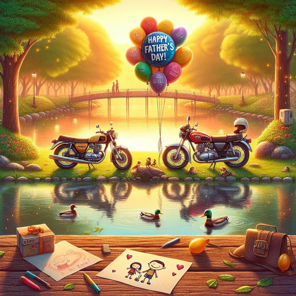 1) Fathers-day AI Generated Card - Motorbikes (6293f)