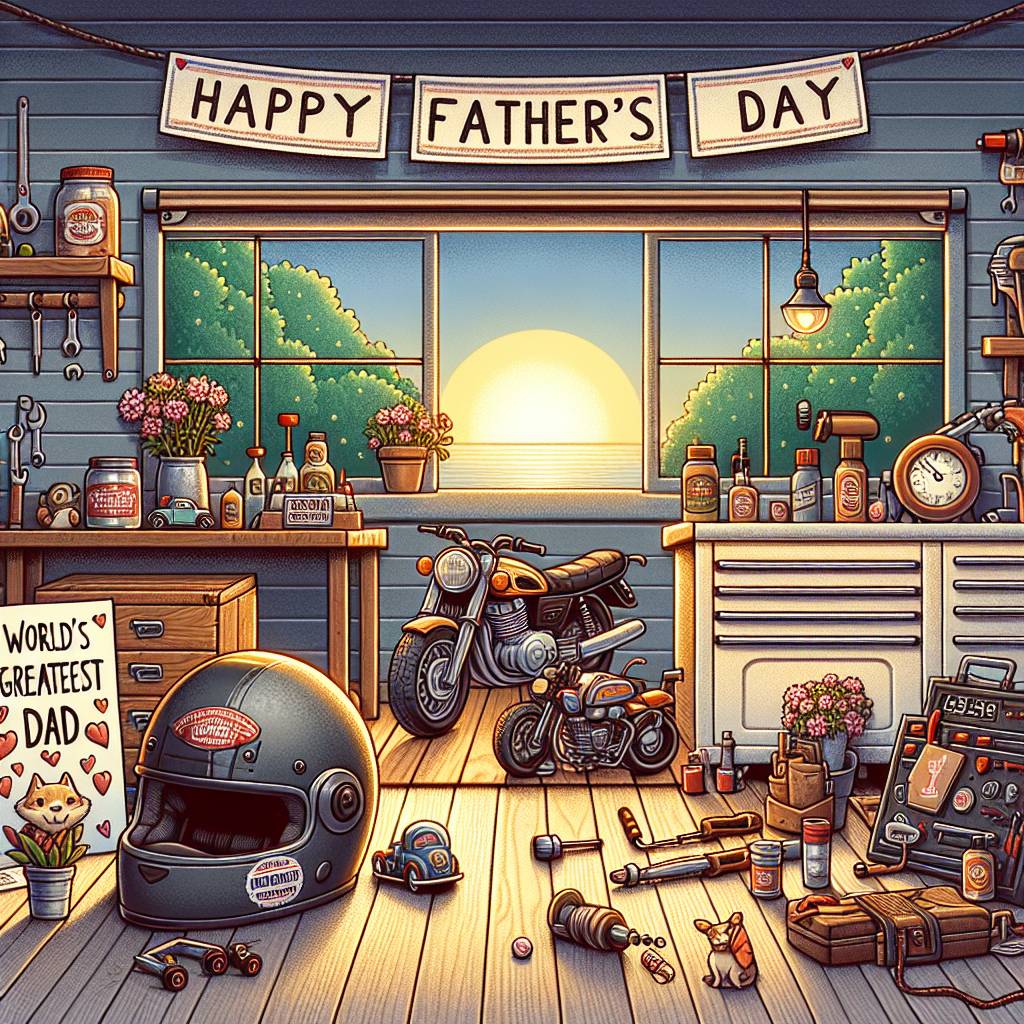 2) Fathers-day AI Generated Card - Motorbikes (41131)