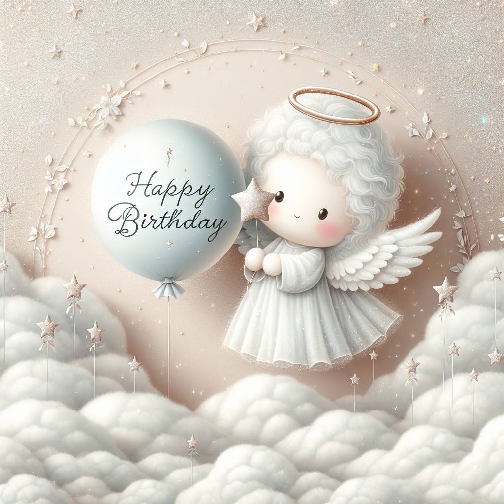 2) Birthday AI Generated Card - happy heavenly  brother (babf2)