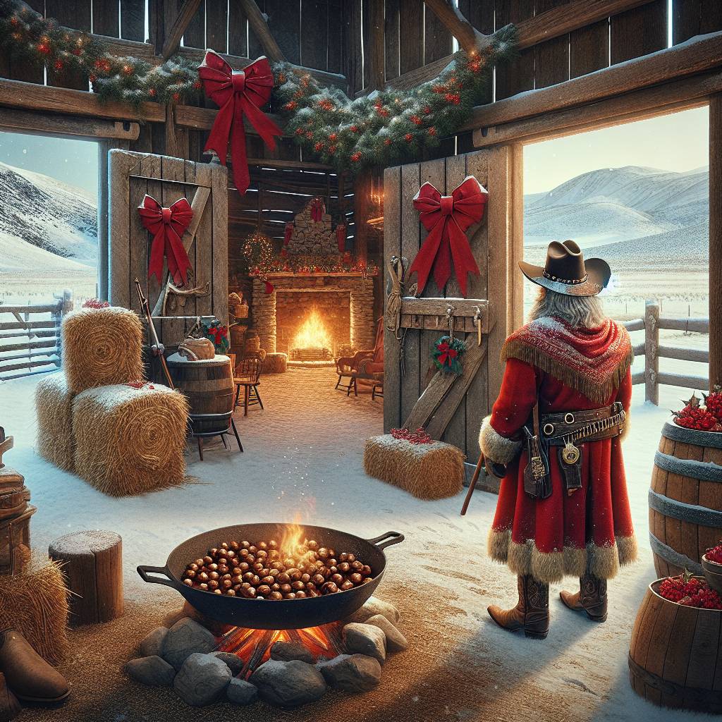 4) Christmas AI Generated Card - Ambiente western Tex Willer  (be083)
