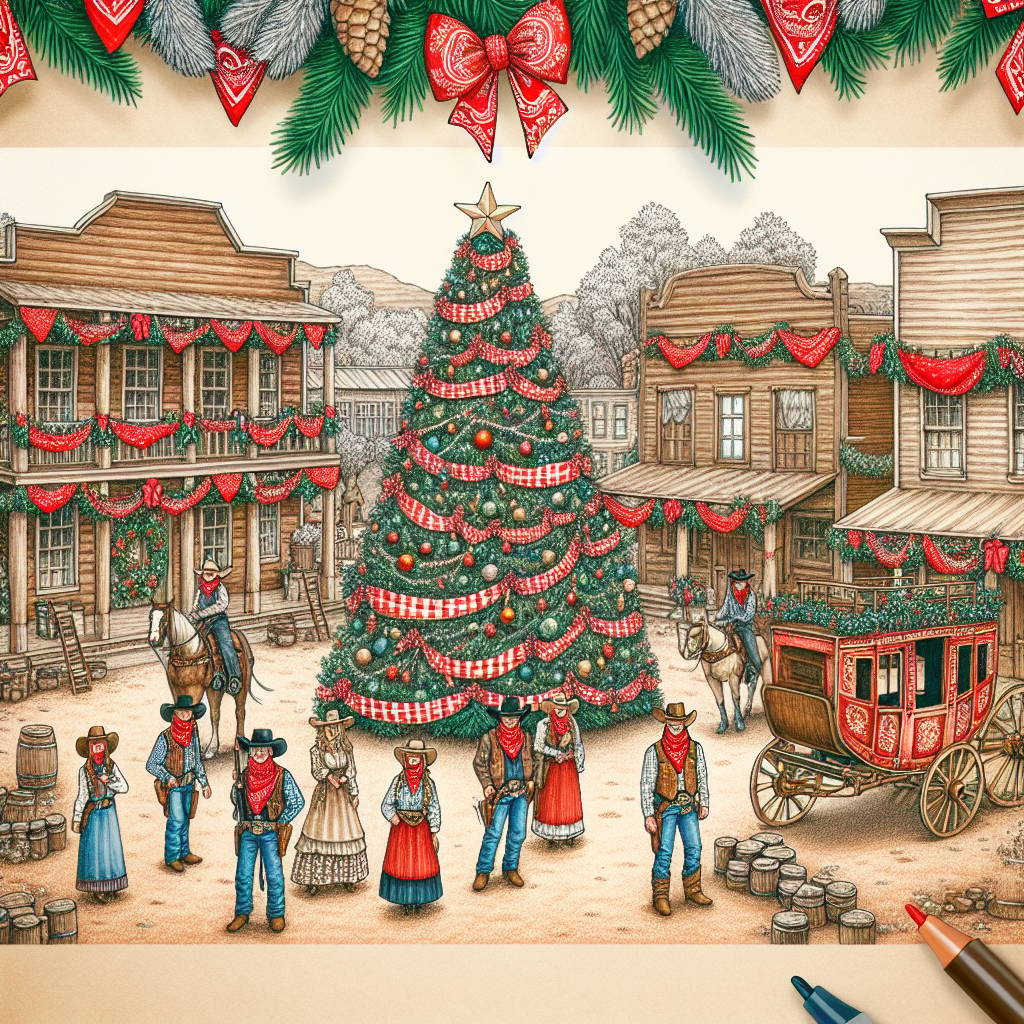 3) Christmas AI Generated Card - Ambiente western Tex Willer  (e5d62)