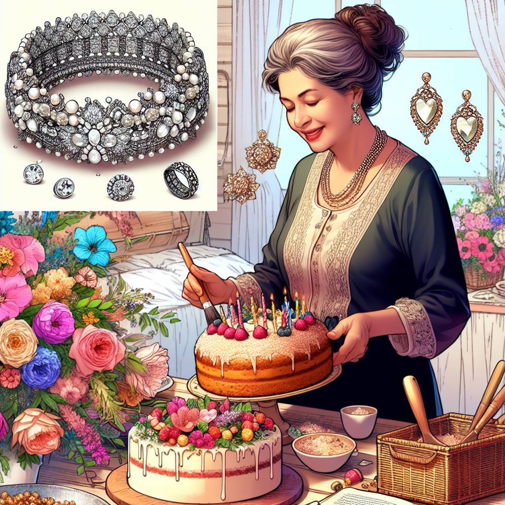 2) Birthday AI Generated Card - Baking, Getting dressed up, Jewellery, and Flowers (2b39a)