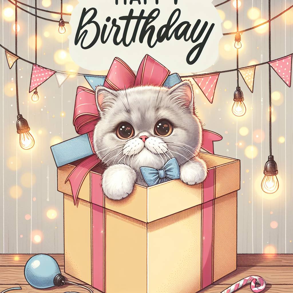 3) Birthday AI Generated Card - British Shorthair Birthday Cards (246fc)